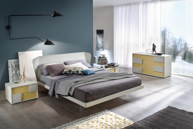 Letto Quadra - pat lemn, paturi din lemn, pat modern, pat pe picioare