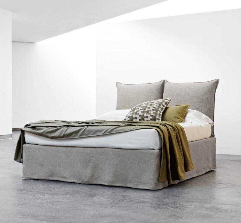 Milor Bed - pat modern, tablie perne, paturi premium
